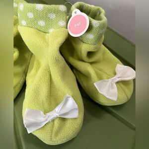 Target Kids Green Slipper with White Bow